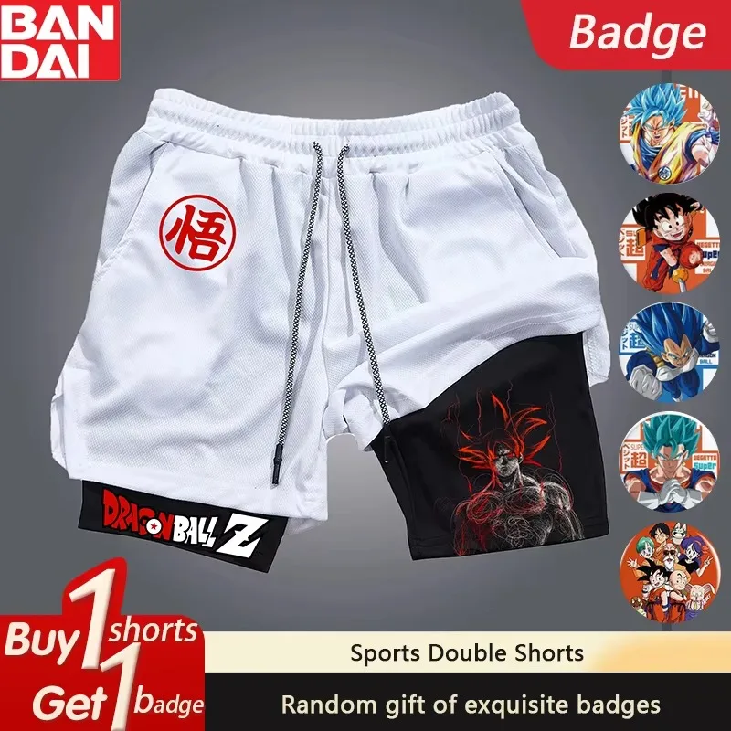 Dragon Ball 2025 Neue Japan Anime Periphere Doppel Shorts Männer der 2025, Sommer GOKU Vegeta Gedruckt Lose Sport Atmungsaktive Hose