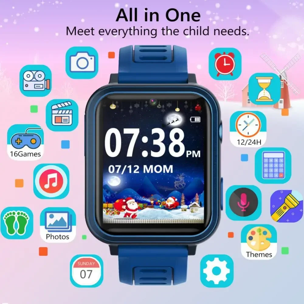 

Children's Smart Watch - 1.54" Inch Screen, Photo & Video Recording, Music Enjoyment (Compatible with Android & IOS Phones)