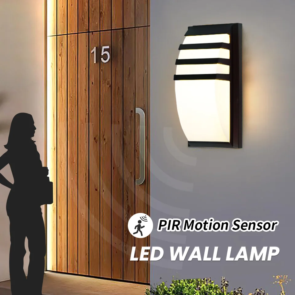 

Наружный настенный светильник с датчиком движения/без датчика, светодиодный настенный светильник, водонепроницаемый AC85-265V, ABS, 16/30 Вт, светодиодные лампы для перил, забора, двора, патио, дорожки