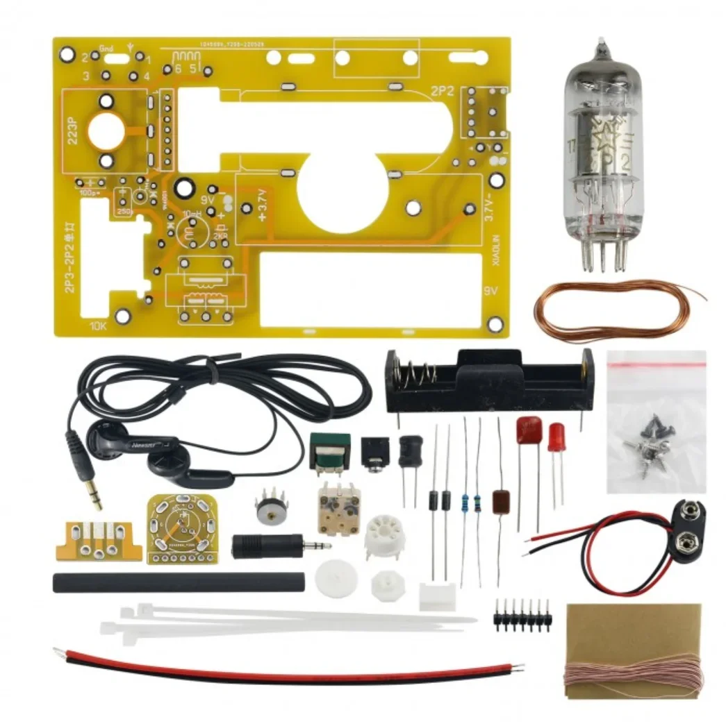 2P 2 rura elektroniczna pojedyncza lampa średniej fali zestaw radiowy bateria Tube Radio 2P3 Radio przezroczysta obudowa