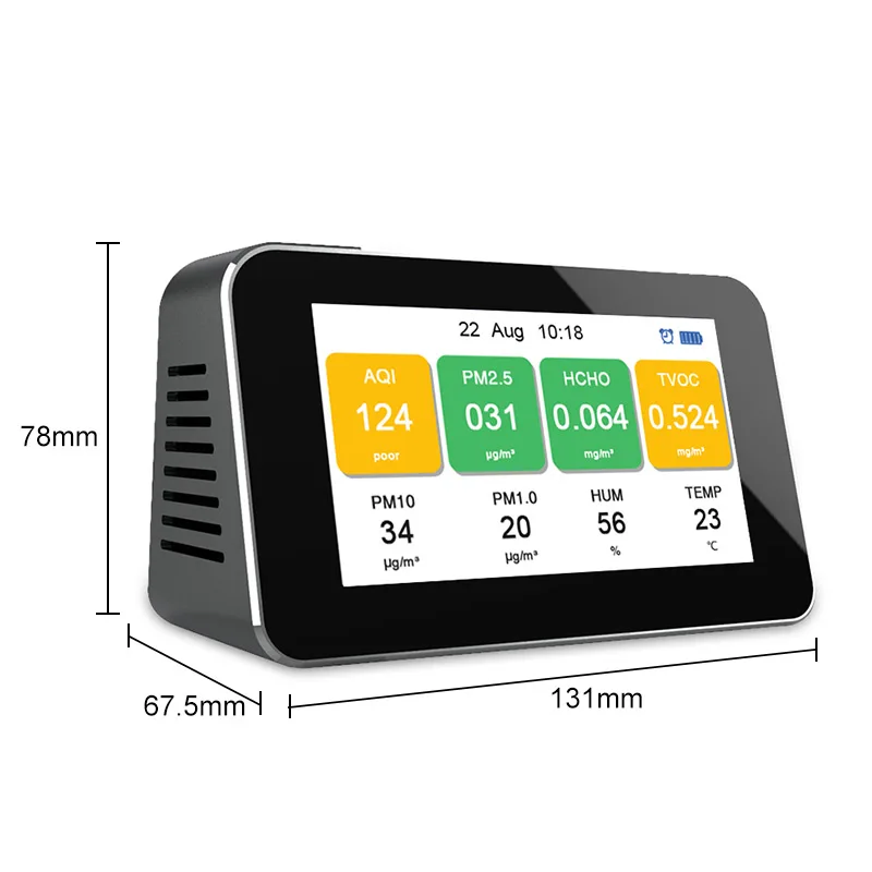 Dienmern Deskto Air Quality Monitor Pm2.5 Tester Hot Selling Accurate Measuring Data Formaldehyde Detector Air Pollution Sensor