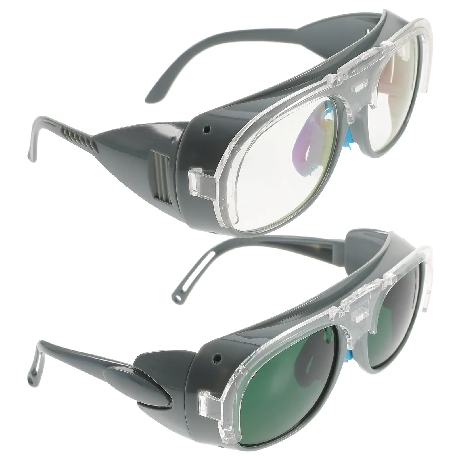 2Pcs Welding Safety Goggles Protective Glasses Dustproof Anti-Glare Flip-Up Welding Eyeglasses for Cutting Grinding Electric
