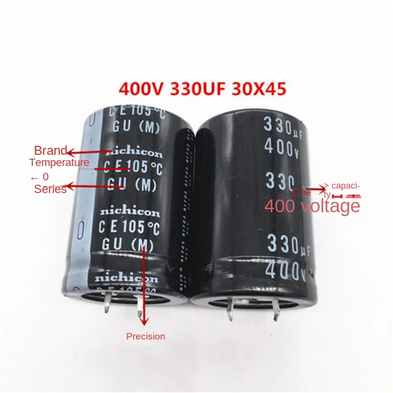 1PCS 400V330UF 30X45 nichicon electrolytic capacitor 330UF 400V 30*45 GU 105 degrees.