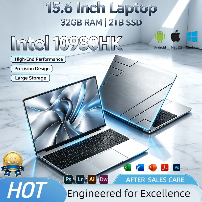 Intel Core i9 10980HK 15.6 Inch Gaming Laptop 32GB RAM 2TB SSD Fingerprint Unlock WiFi 6 4K Ultrabook Pro Max Ultra