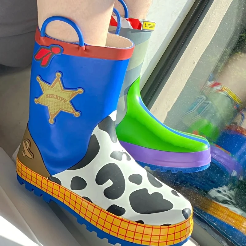 Disney Cartoon Kids Toy Story Rain Boots Student Rain Boots Children\'S  Fashion Shoes Non-Slip Short Shoes Cute Toys Kids Gifts