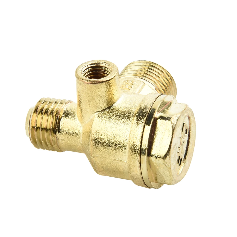 Compressive Strength Zinc Alloy Male Thread Connector 3 Port Check Valve for Air Compressor with Easy Installation