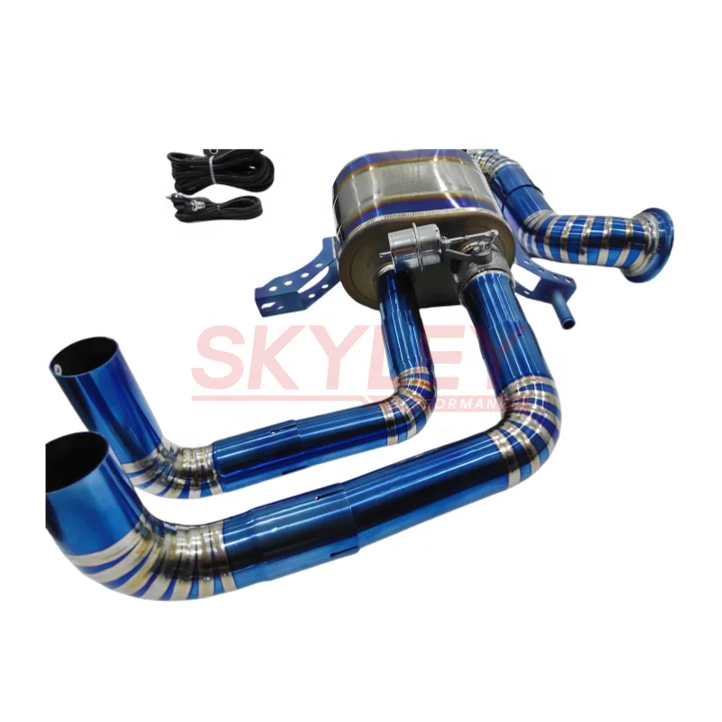 عادم SKYLEY من التيتانيوم لأودي R8 V8 4.2l/v10 5.2l 2010- كاتم صوت التحكم Valvetronic المحور الخلفي صمام عادم Catback