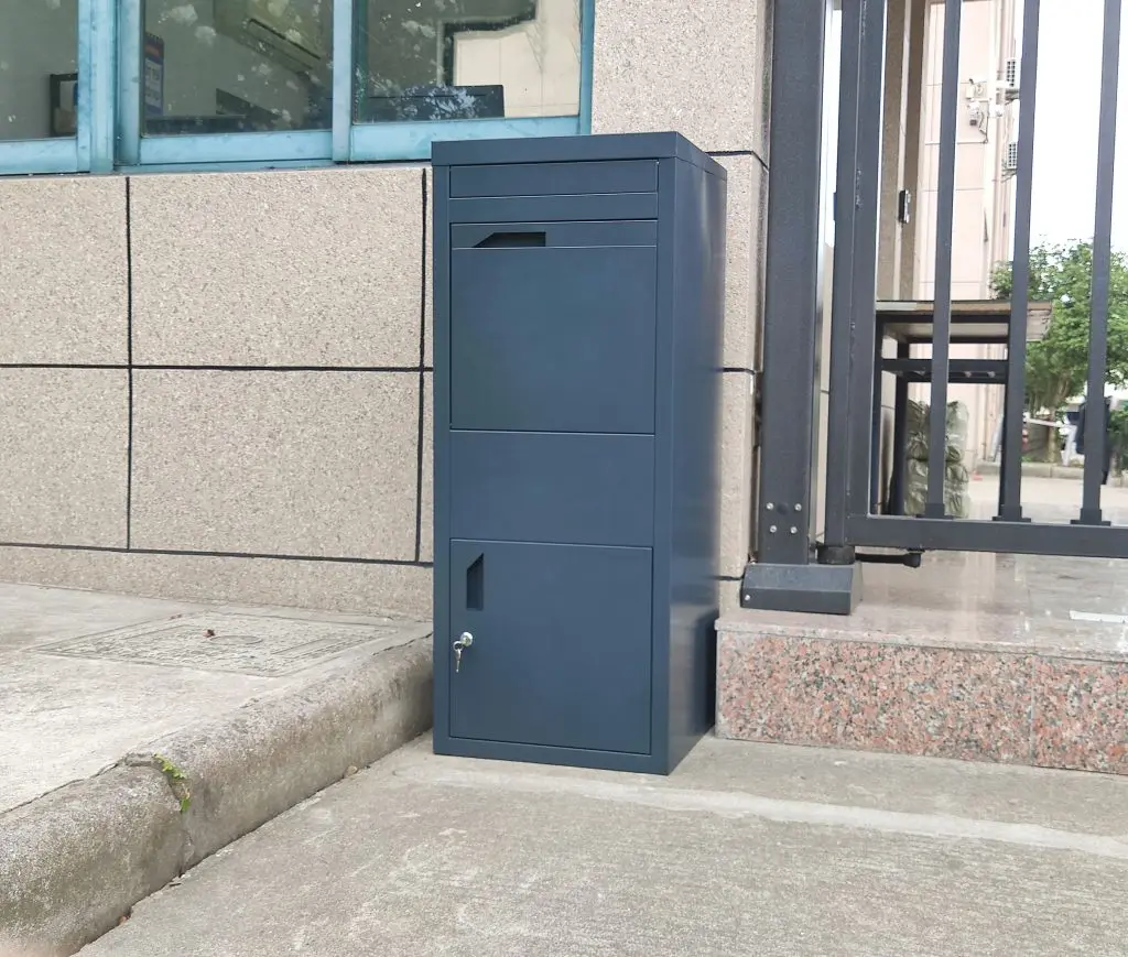 WELDON Easy Installation Free-Standing Outdoor Courier Parcel Mail Delivery Box Galvanized Steel Anti-Theft Waterproof Key Lock