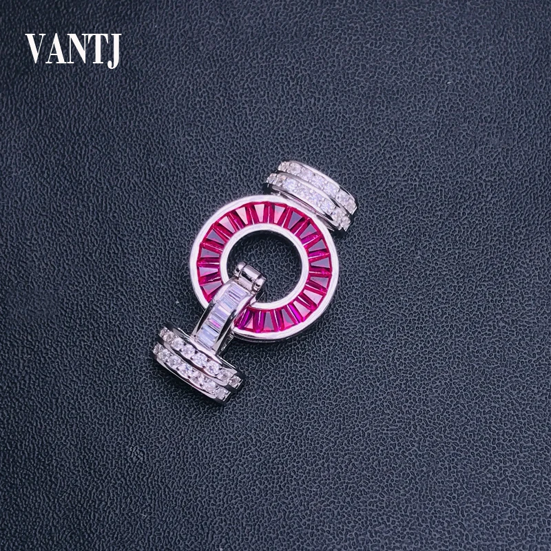 Real 925 Silver Hook Clasp Box Safety Tab Buckle  Oro Filigree Fish Created Ruby Jewelry Findings for Pearl Necklace Bracelet