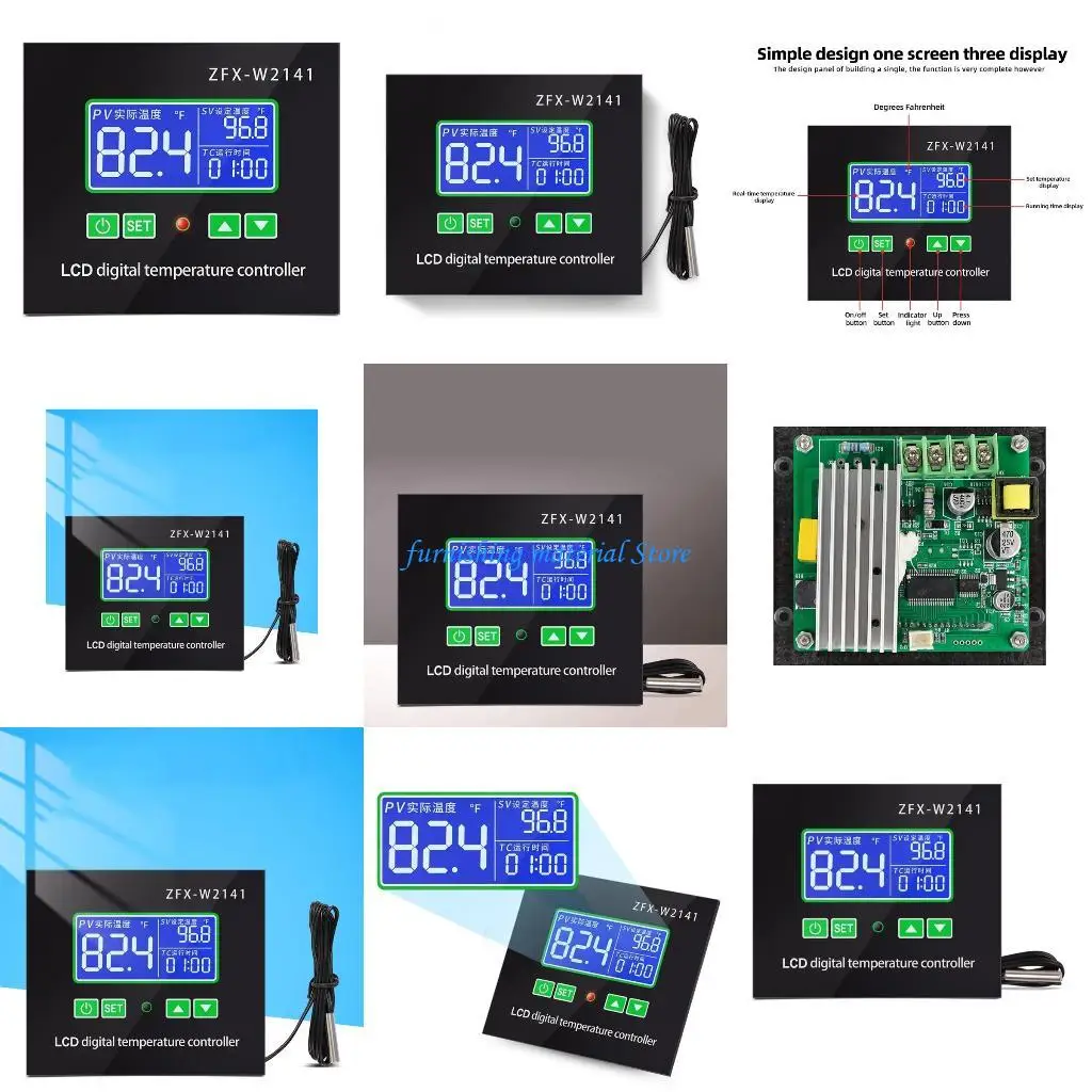 وحدة تحكم درجة الحرارة الرقمية Y5GD وحدة تحكم ترموستات -67 ℉ إلى 248 ℉ قابلة للبرمجة