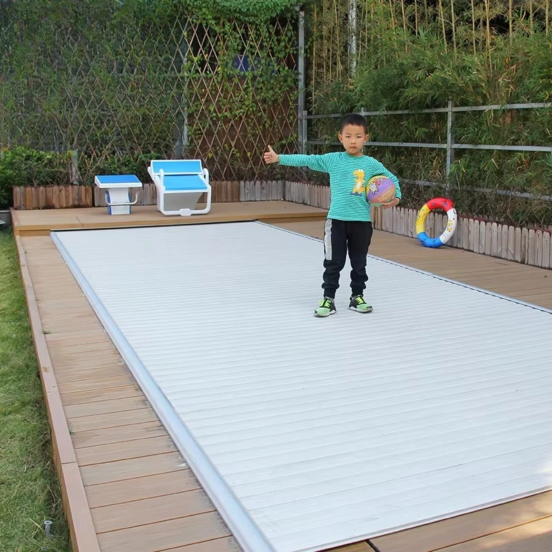 custom‑made product PC - Automatic Swimming Pool Cover Anti-UV Waterproof Retractable Pool Cover for Above Ground Swimming Pools