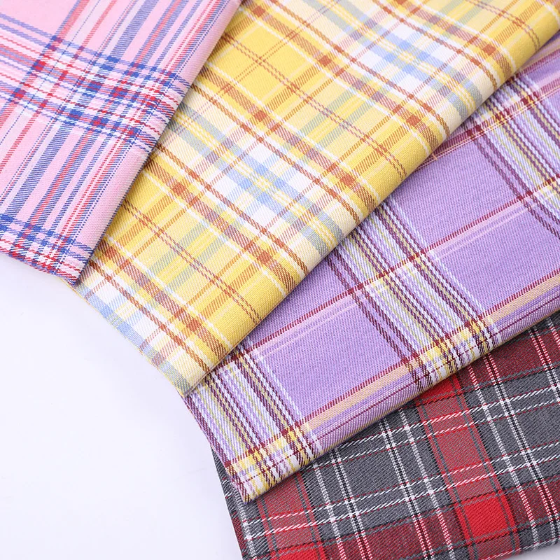 

TC8020 полиэфирно-хлопчатобумажная окрашенная клетчатая ткань японские и корейские брюки Jk юбка костюм рубашка ткань