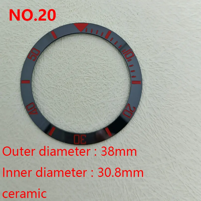 38mm SUB Luminous Ceramic Bezel Insert Fit 40mm Watch Case Insert Ring With NH36 NH35 Movement Watch Accessories Luminous Pearl