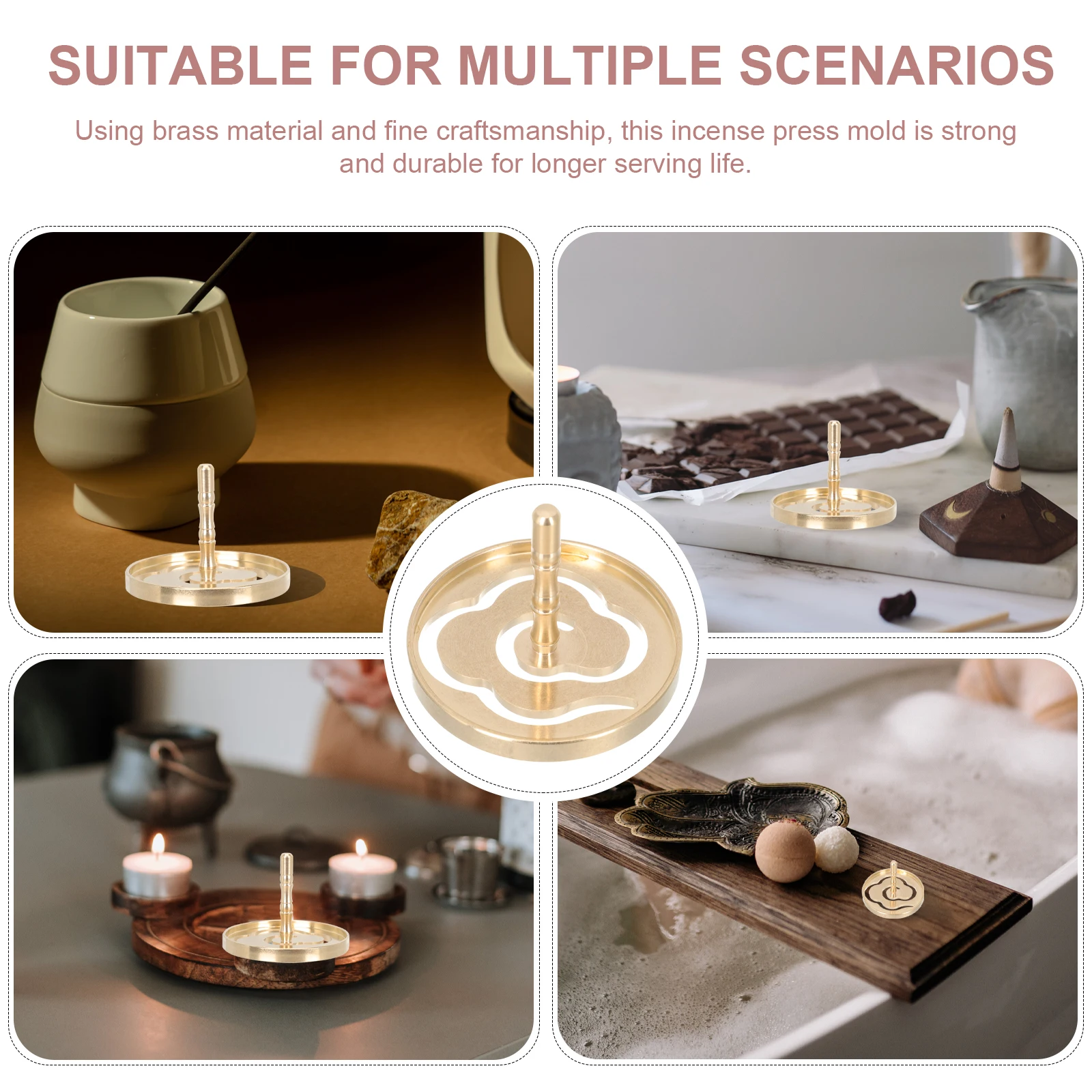 

Fragrant Seal and Mold Chinese Incense Press Making Molds Humidifier Supply Brass Tool