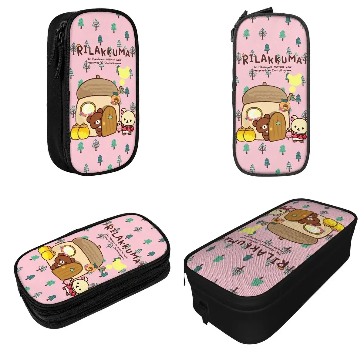 Rilakkuma Cute Cartoon Pencil Case Kawaii Bear Pencilcases Pen Holder for Girls Boys Big Capacity Bag School Supplies Stationery