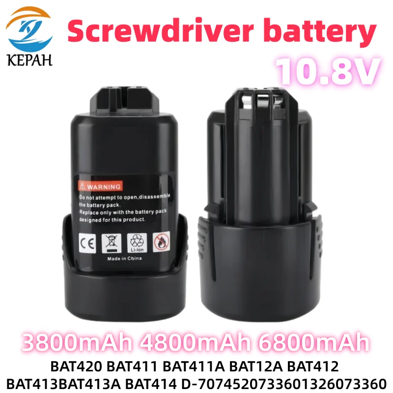 Batería de iones de litio de 10,8 V, 5000mAh para Bosch BAT412A BAT414 BAT411 BAT412 D-70745 2607336014 BAT420 GSR 120-LI