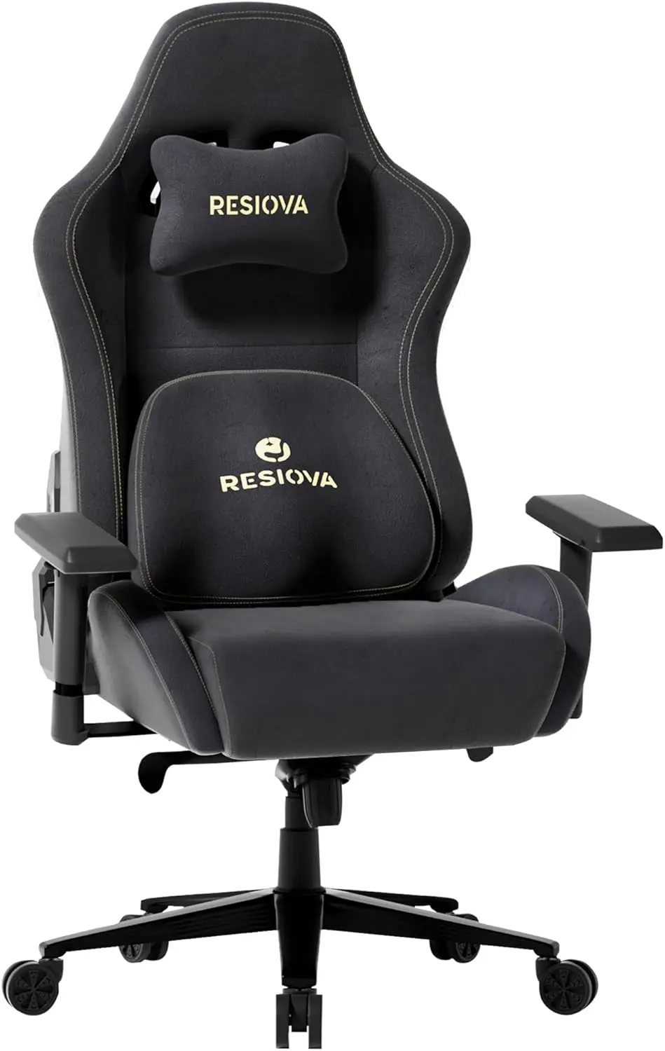 Gaming Chair with Suede Fabric,Big and Tall Ergonomic Office Computer Chair with 3D-Lumbar Support and 4D-Armrests