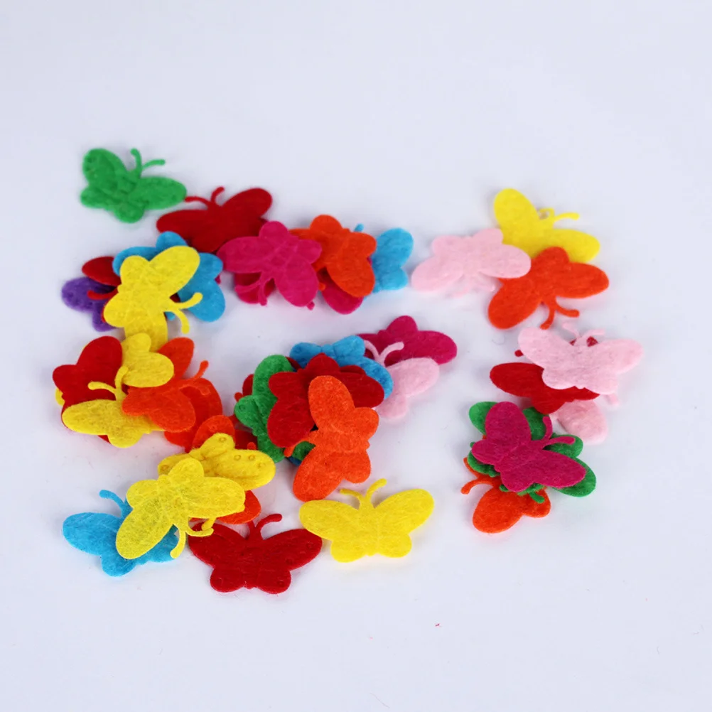 

200Pcs Bright Felt Flowers DIY Craft Supplies Durable Embellishments for Arts Sewing Applique Jewelry Making DIY Flowers