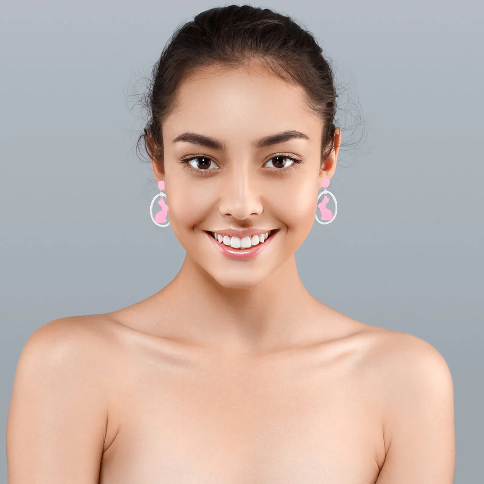 1Pair Easter Bunny Earrings Creative Ear Drops Acrylic Dangle Jewelry Holiday Birthday Gift Easter Earrings
