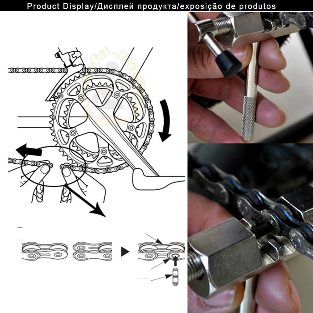 Bike Chain Cutter Tool Breaker Road MTB Electric Bicycle Repair Removal Tools Bike Chain Pin Splitter Device 1pc Steel Portable