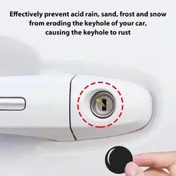 Car Door Key Holes Protector 4PCS Car Door Lock Keyhole Protector Stickers Trim Anti-Blocking Car Door Holes Cap For Truck Suv