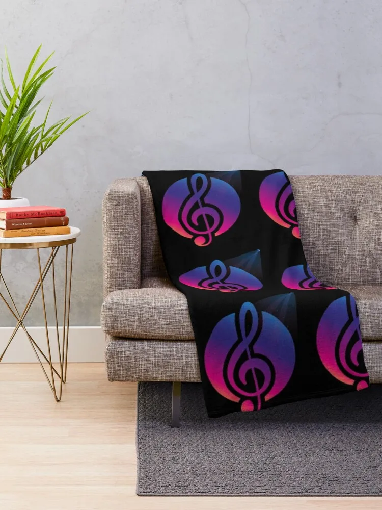 Treble Clef In The Spotlight Throw Blanket Soft Plush Soft Plush Plaid Blankets