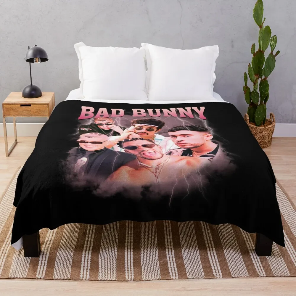 

Bad Bunny Throw Blanket Winter beds Kid'S Fluffy Softs Blankets