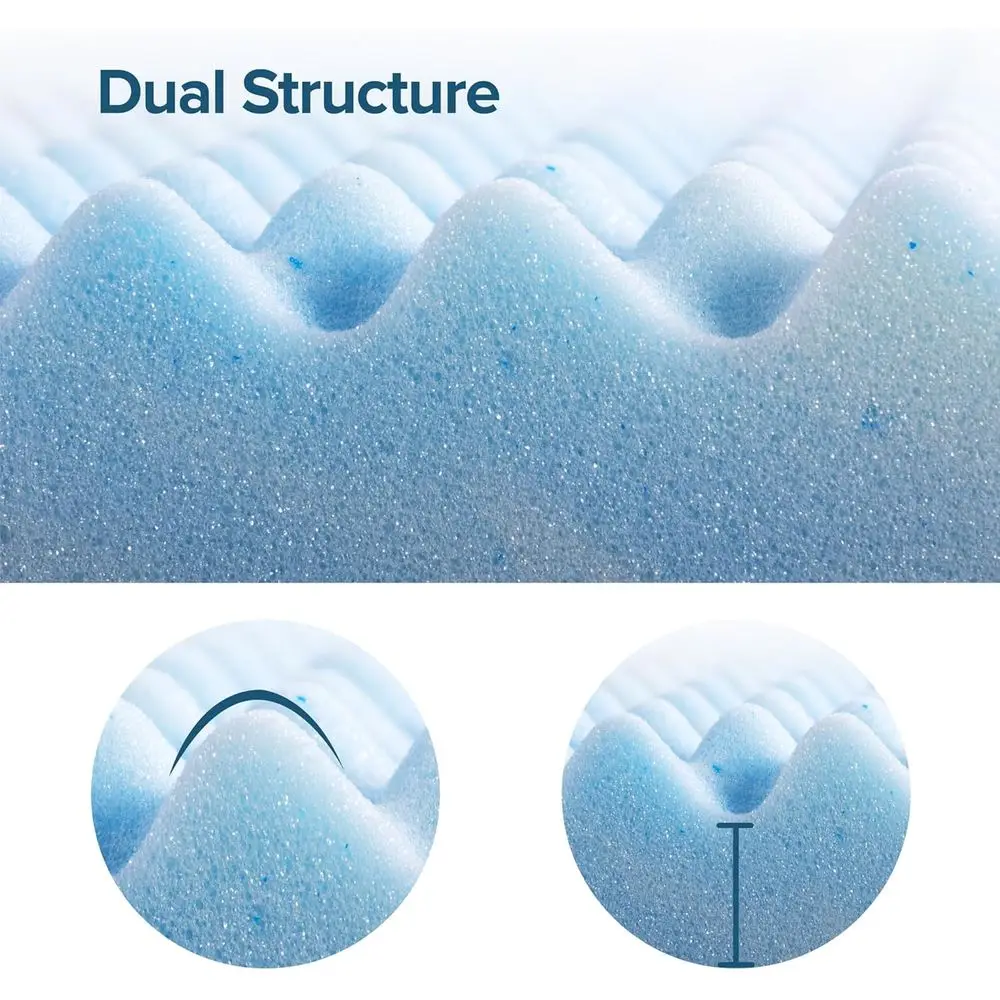 غطاء علوي من إسفنج الذاكرة Gel Swirl مقاس كينج - عبوة مدمجة، تبريد، تدفق الهواء، معتمد من CertiPUR-US #3