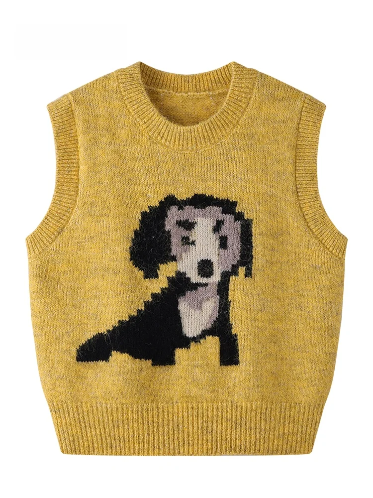 

JZZDEMM Свободный женский свитер с цветочной вышивкой, жилет, модный многослойный топ из смеси хлопка, удобный круглый дизайн Ne