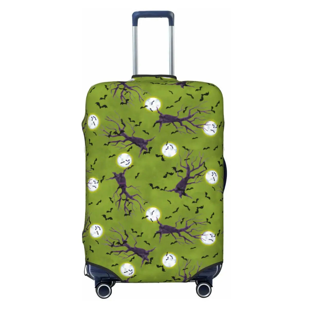 

Custom Happy Halloween Haunting Trees Bats Luggage Cover Protector Fashion Travel Suitcase Protective Cover for 18-32 Inch
