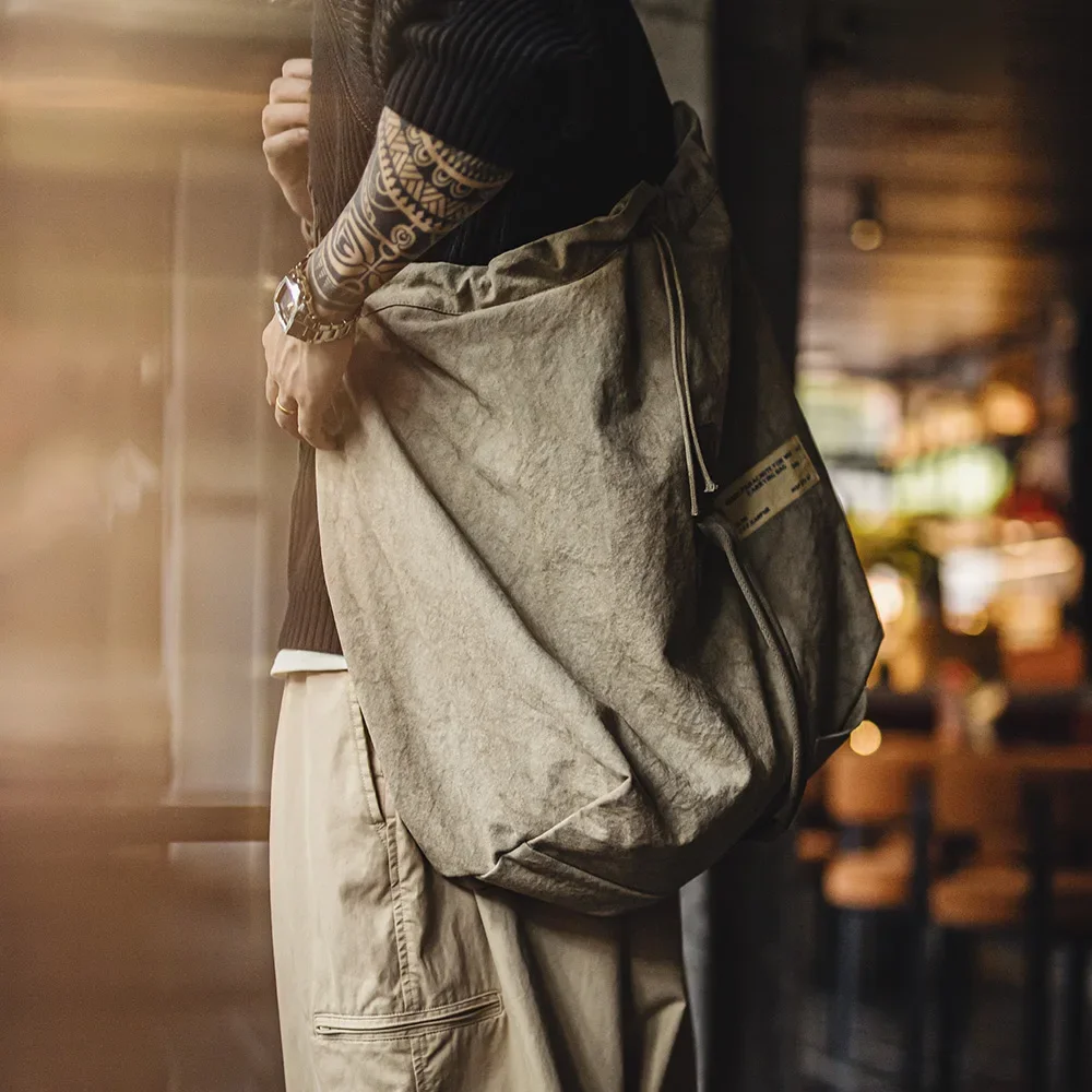 Maden Vintage toile grande capacité Tie-dye sacs à bandoulière à main sac seau à bandoulière pour sacs polyvalents de Style unisexe