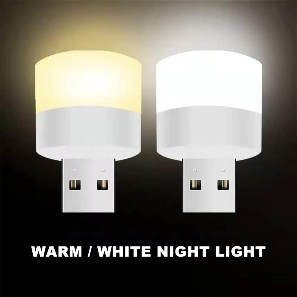 Desk Lamp Bulb Mini Led Usb Rechargeable Small Round Reading Night Light Desk Book Lights Power Bank Charging