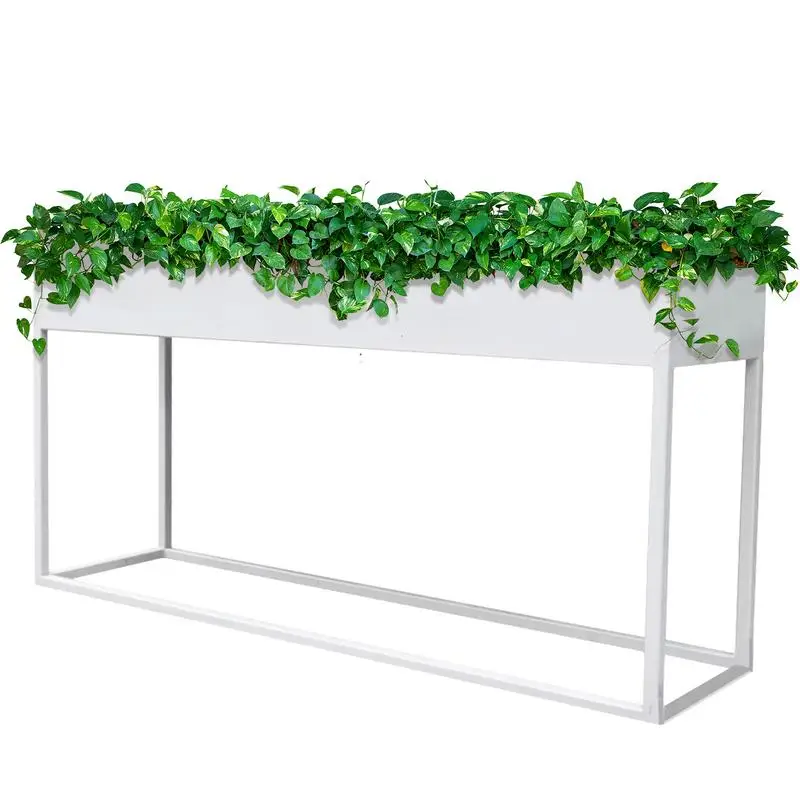 Outdoor Planter Box Heavy Duty Metal Flower Planter Sidewalk Barrier Multifunctional Partition Barrier Decorative Planter Box