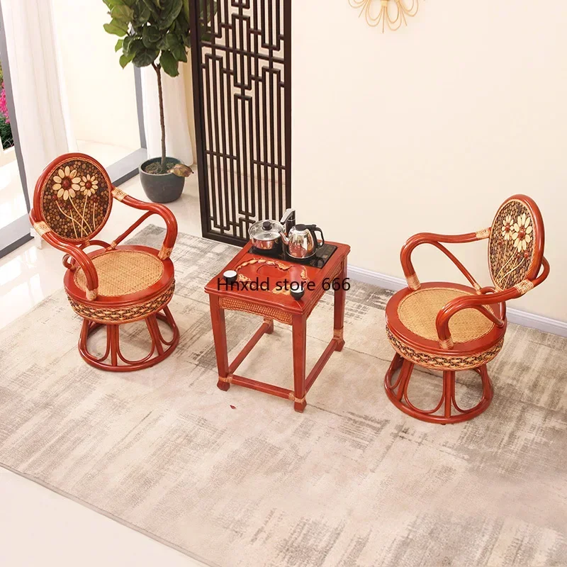 True vine swivel chair three-piece living room coffee table leisure backrest home balcony outdoor table and chairs