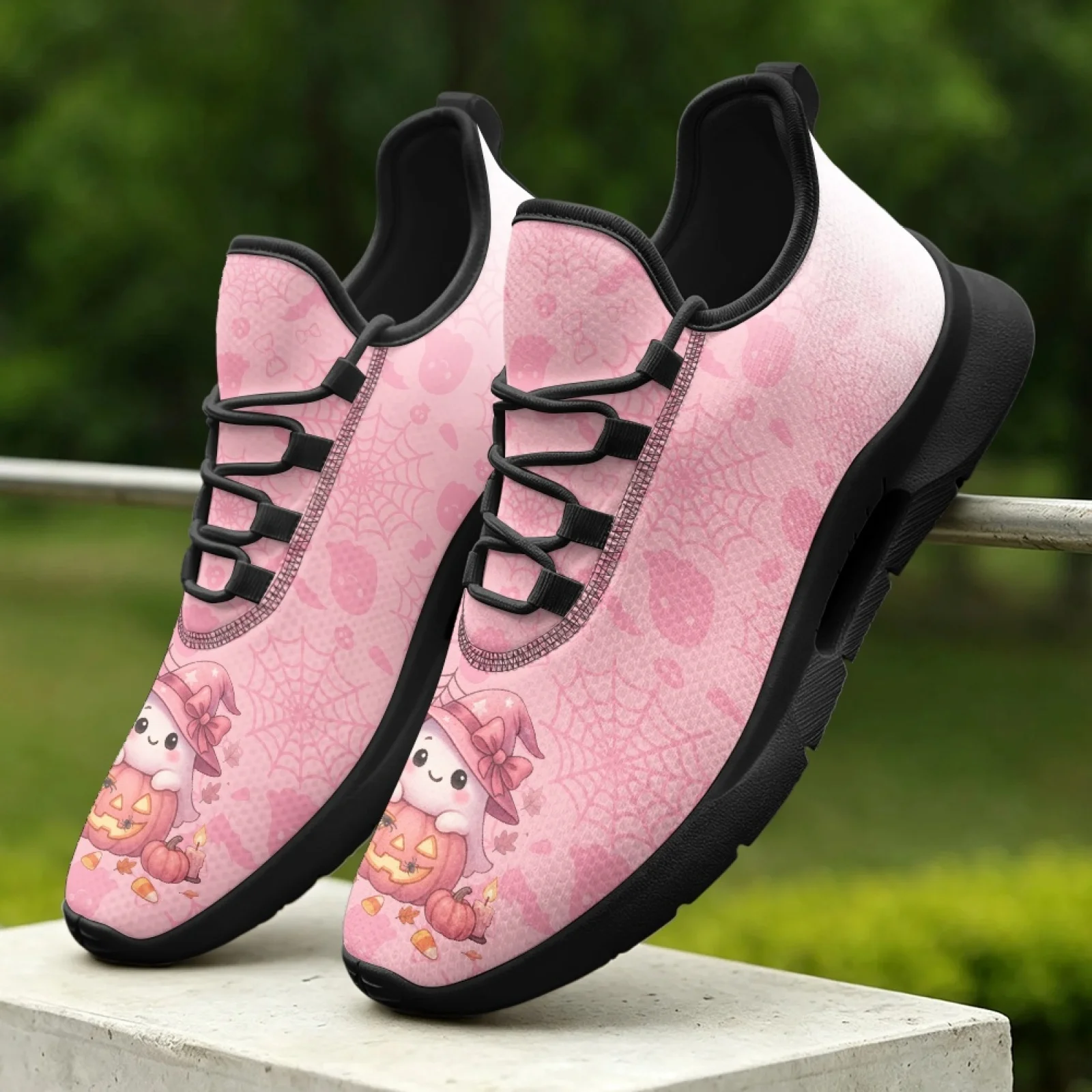 PENSTROLL Halloween Ghost Everyday Trainers Tennis Sneakers for Men, Fashion Breathable Street Skate Shoes
