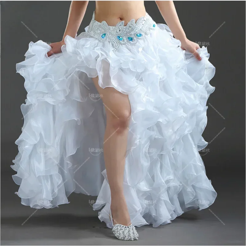 ชุดเต้นระบำหน้าท้องผ้าไหมสำหรับผู้หญิง ชุดเต้นระบำหน้าท้องเซ็กซี่สำหรับผู้หญิง กระโปรงเต้นระบำหน้าท้องสำหรับสุภาพสตรี