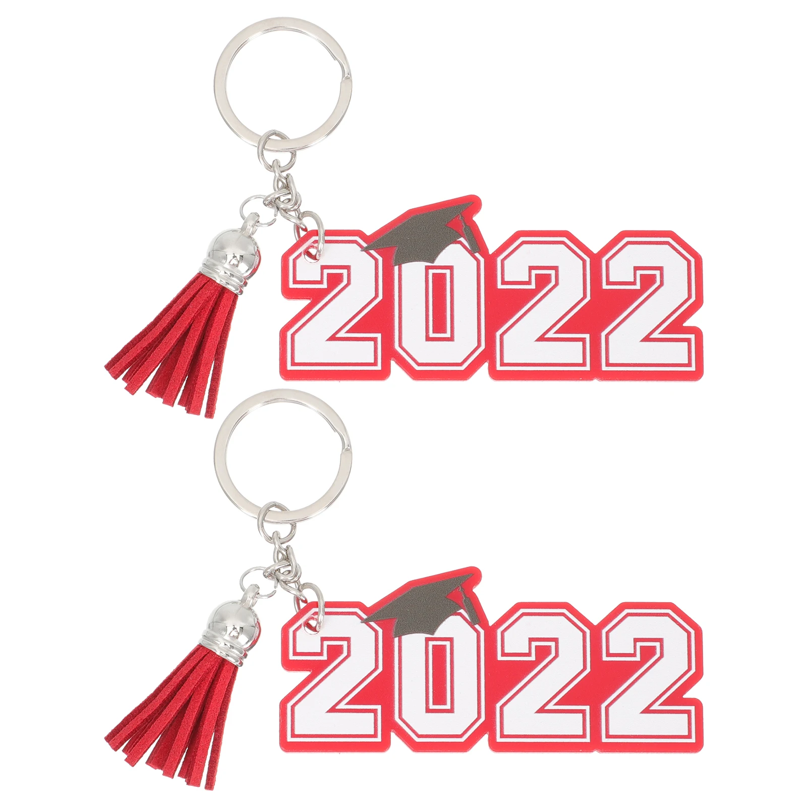 

2pcs 2022 Graduation Keychain Bag Pendant Stainless Steel Key Ring Graduation Pendant Bag Charm Keepsake Gift Classmates