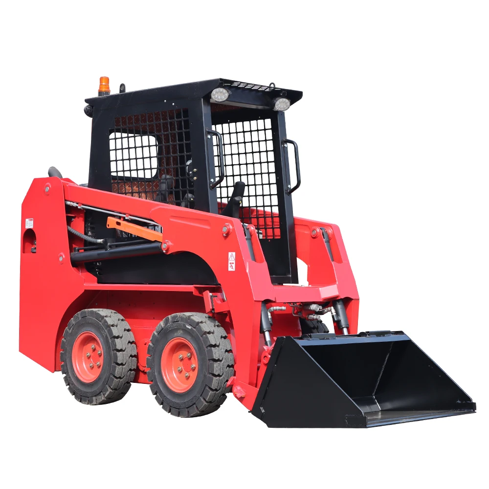 4WD Mini Skid Steer Loader Quick Attach Hydraulic Compact Loader For Agriculture Construction Projects With Attachments