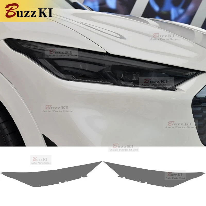 

For Ford Mustang Mach E 2021 2022 2 Pcs Car Headlight Protective Film Front Light Transparent Smoked Black TPU Car Sticker