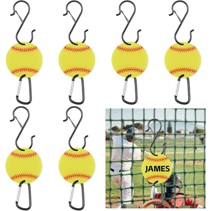 6 قطعة حقيبة الكرة اللينة رسوم السنانير مشبك حقيبة لرسوم حقيبة الظهر المعدنية هوك الرياضة رسوم هوك مع لوحة أكريليك رسوم السنانير للتعليق لينة