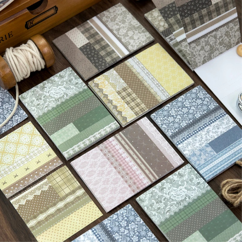 

Journal GO 20pcs Sweet Lace Dream Memo Pads Scrapbooking Journaling Base Collage Materials School Office Supplies Note Pad