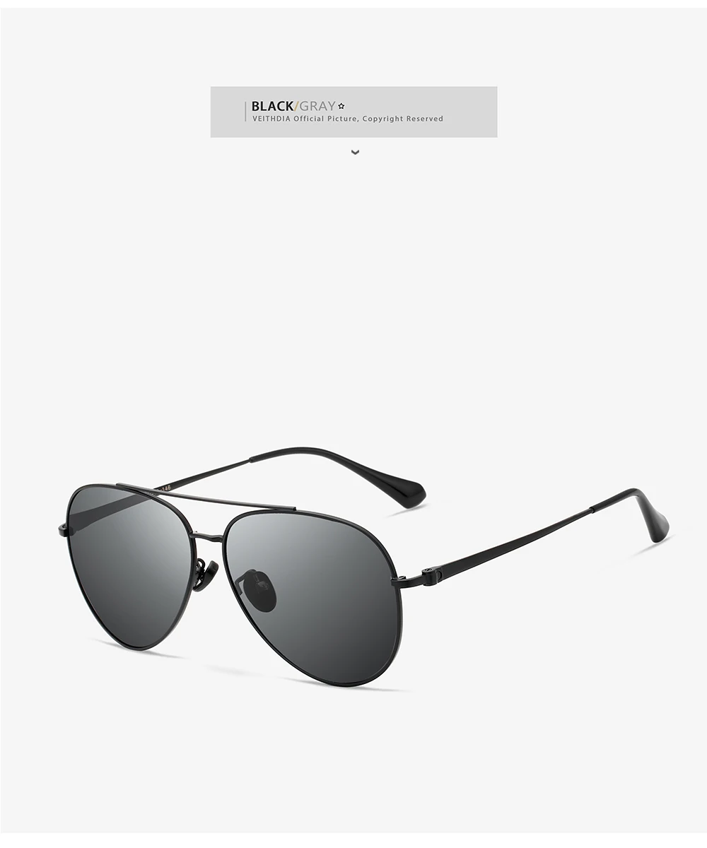 Veithdia Männer Sonnenbrille Vintage polarisierte uv400 klassische Marke Frauen Sonnenbrille Beschichtung Linse Fahr brille für Männer v8259 – Detail 10