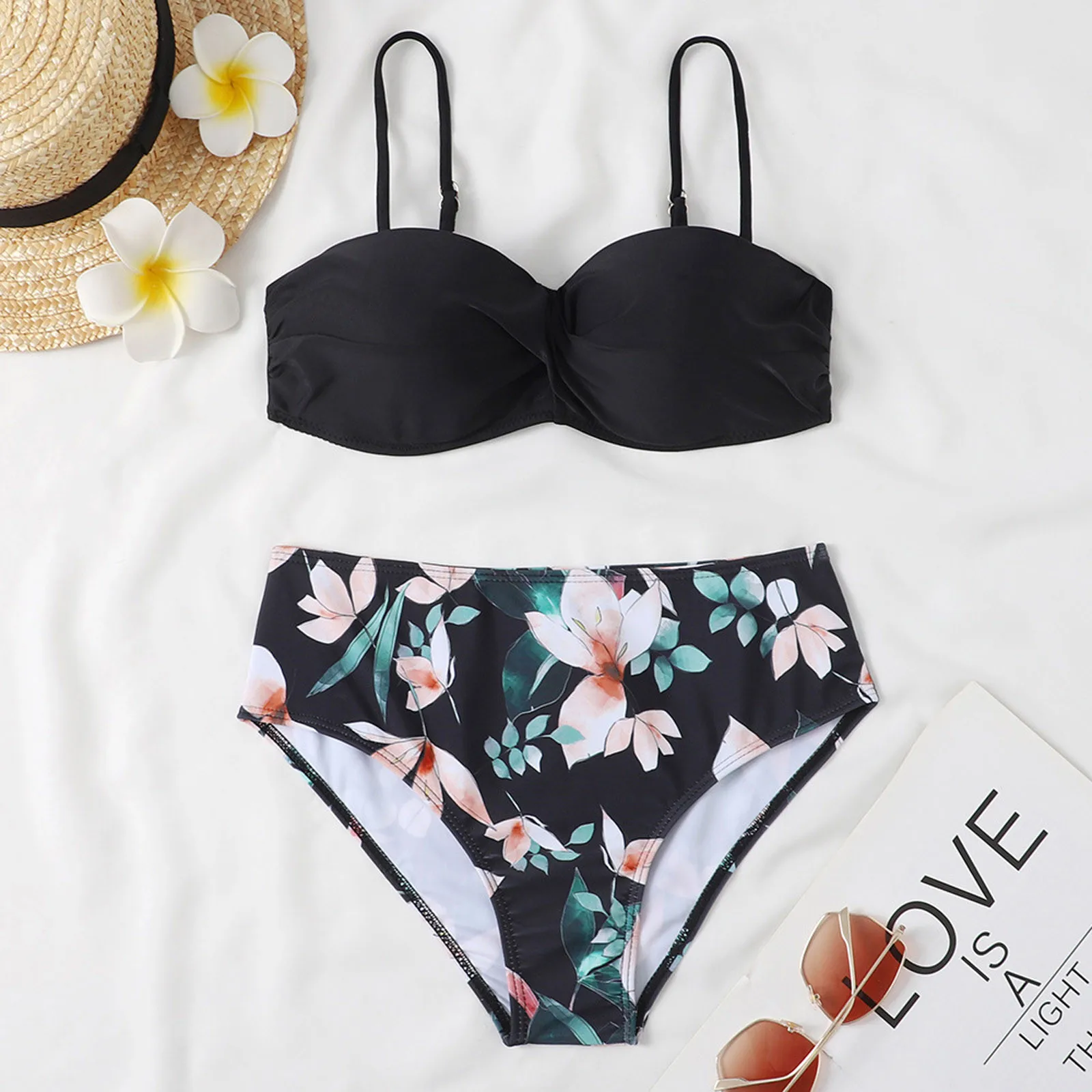 Moda damski seksowny przedział strój kąpielowy z wysokim stanem i nadrukiem w pas Bikini Traje De BañO Mujer Biquinis Feminino stroje kąpielowe