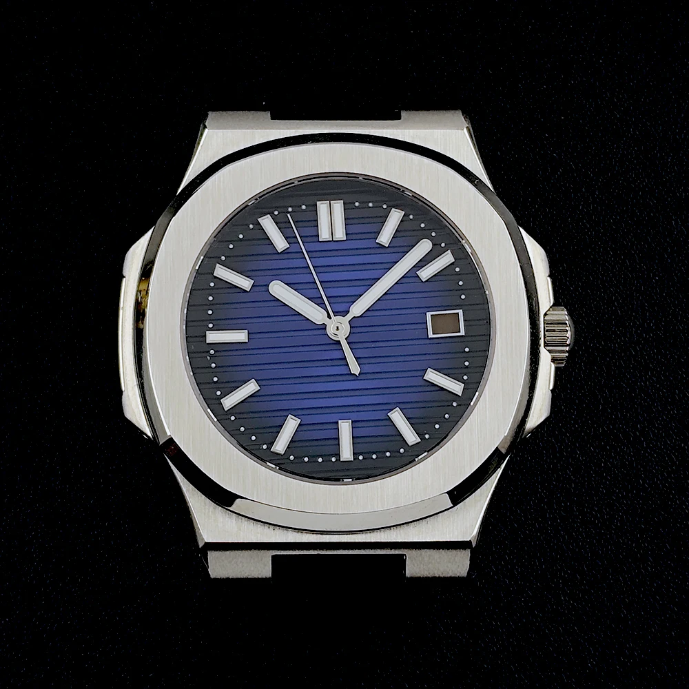 Boîtier de montre NH35 en acier inoxydable pour hommes, logo personnalisé, cadran en verre saphir, adapté au mouvement NH35, accessoires de montre