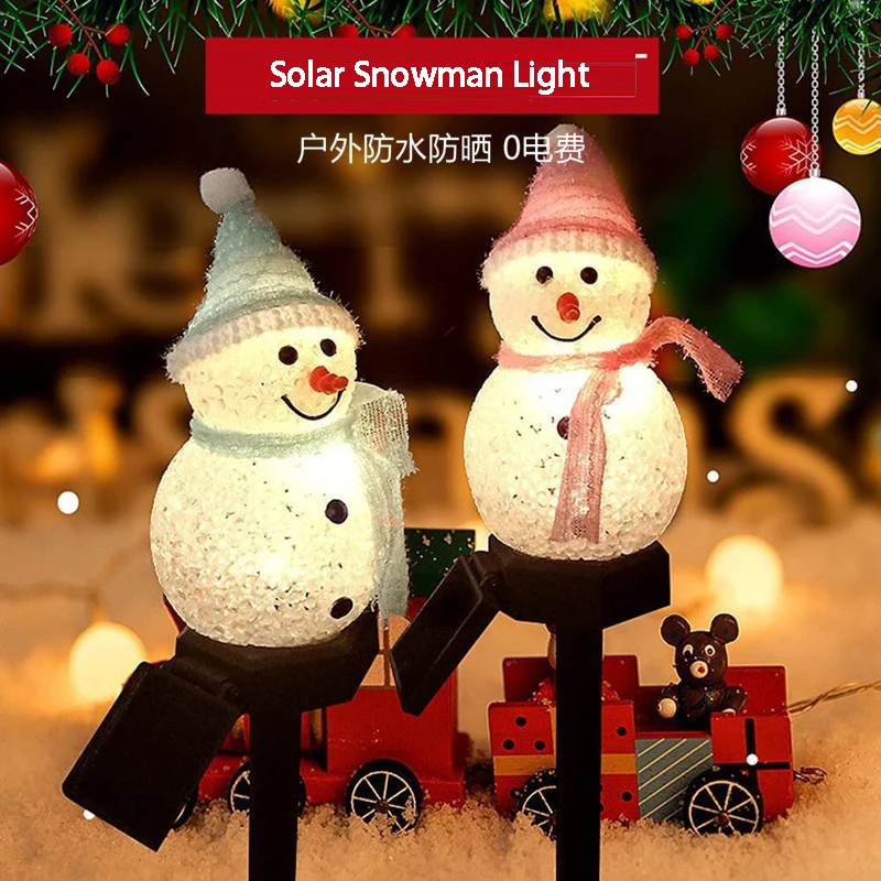 Christmas Snowman Grounding Light Solar Light Garden Decoration Christmas Lawn Outdoor Atmosphere Light Landscape