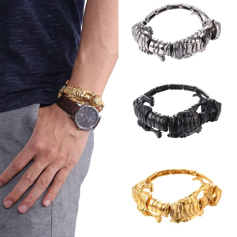 

Stainless Steel Men Women Jewlery Vintage Punk Tiger Bracelet Daily Accessaries Bracelets Hot Sale Birthday Party Jewlery Gifts