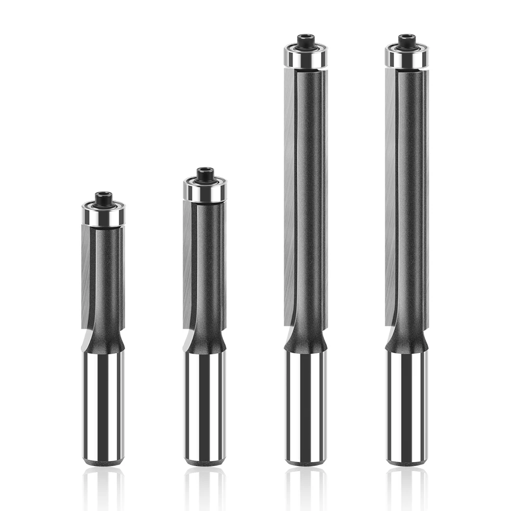 Broca de enrutador de moldura empotrada con rodamiento para Plantilla de madera, broca de patrón de carburo de tungsteno, cortador de fresado para