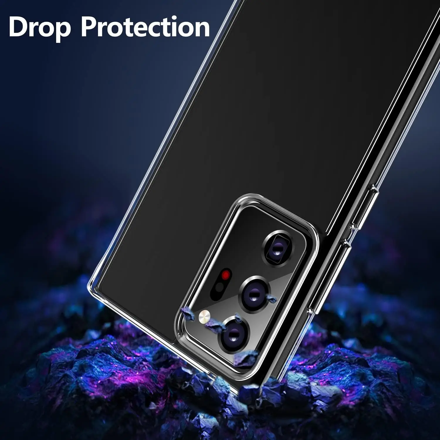 Für Samsung Galaxy Note20 Ultra/Note 20/Note10+/Note10 Hülle, kristallklar, hart, weich, TPU, stoßfest, schützend – transparent – Detail 3