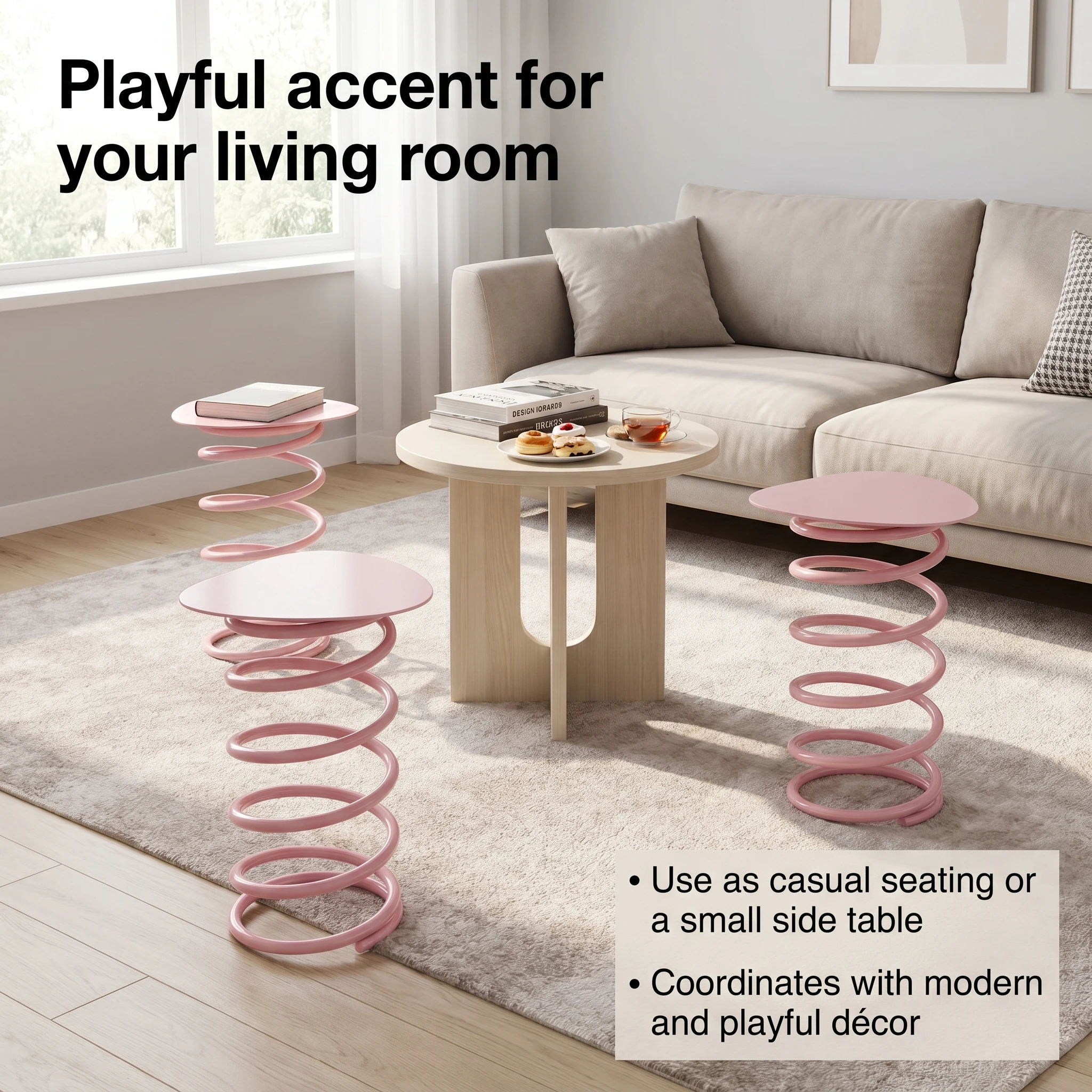 Otomano Multifuncional, Taburete para Cambiar Zapatos, Mesa de Maquillaje, Mesa de Centro, Mueble Portátil para Sala de Estar y Dormitorio Infantil