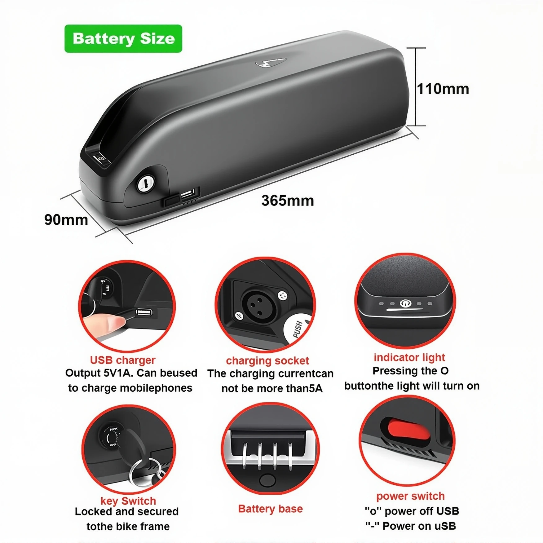 48V 30AH Electric Bike Battery 18650 Cells 36V 52V 48V Bikes Downtube Polly L-G 52V 30AH Scooter E-Bike Battery Pack for 0-1000W
